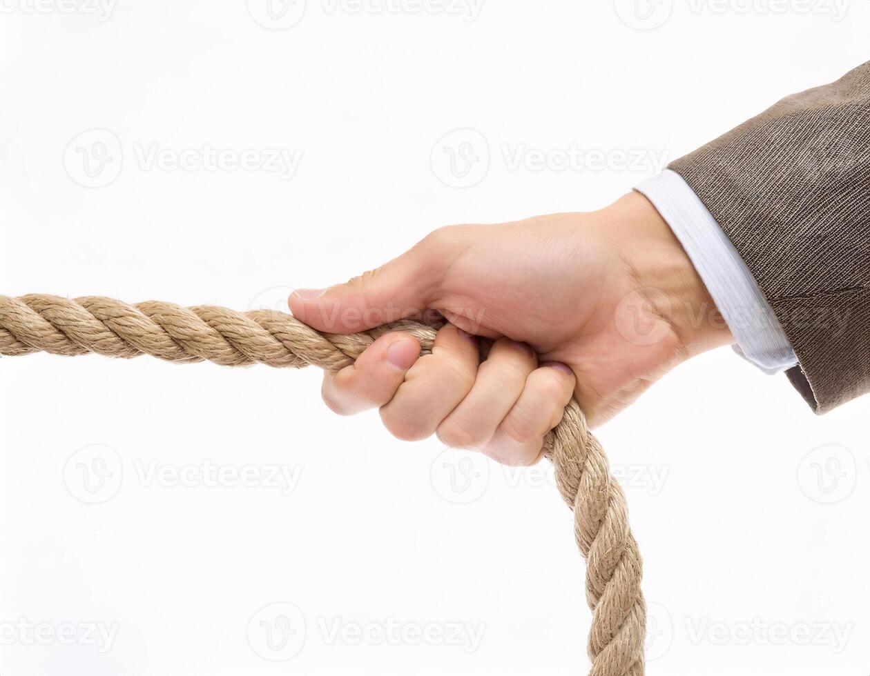 Determination in Motion Hand Pulling Rope with Intensity photo