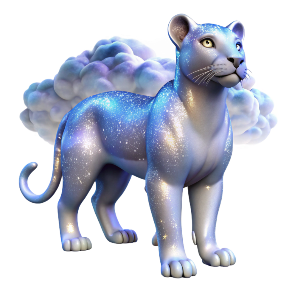 Celestial Lioness 3D Render png