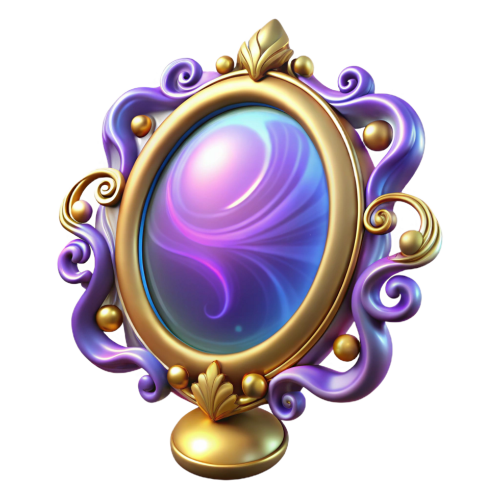 Ornate 3D Mirror Illustration png