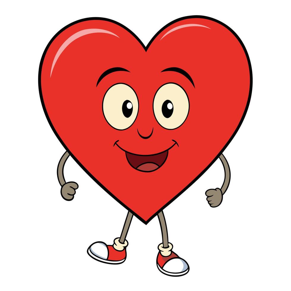 heart cartoon character illustration vector