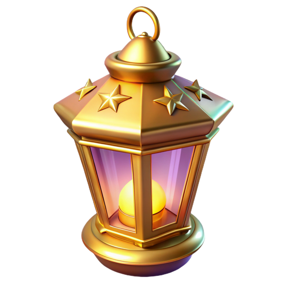 Golden Lantern 3D Model png