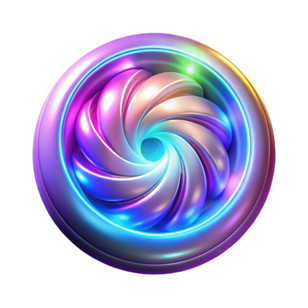 Abstract 3D Render Colorful Swirl png