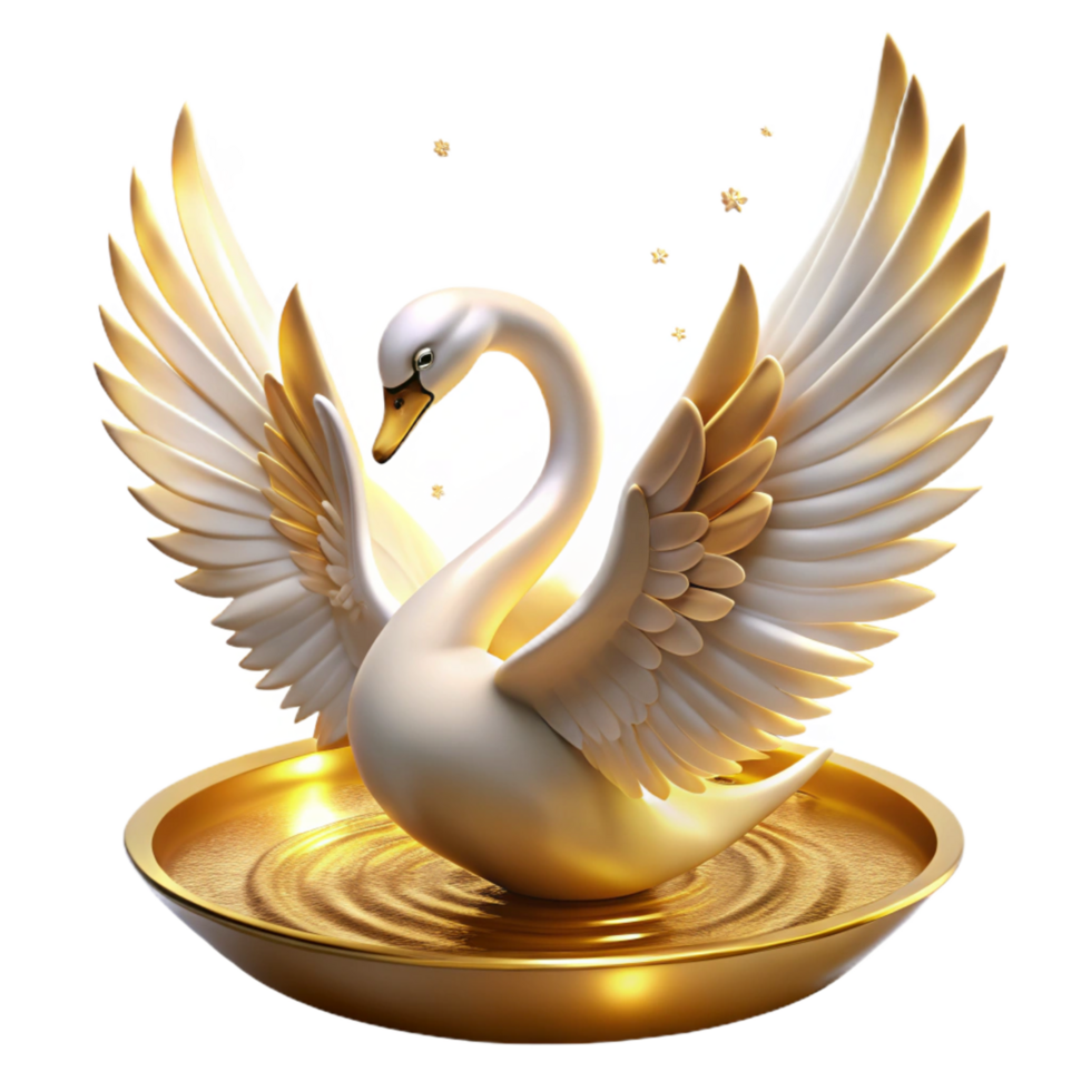 Elegant 3D Swan Illustration png
