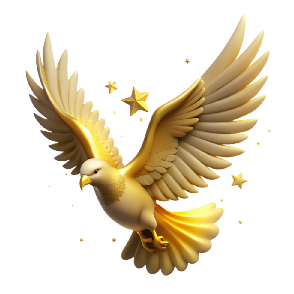 Golden Dove 3D Illustration png
