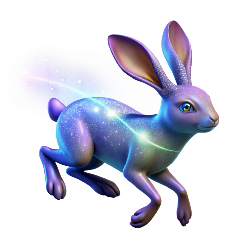 Cosmic Rabbit 3D Illustration png