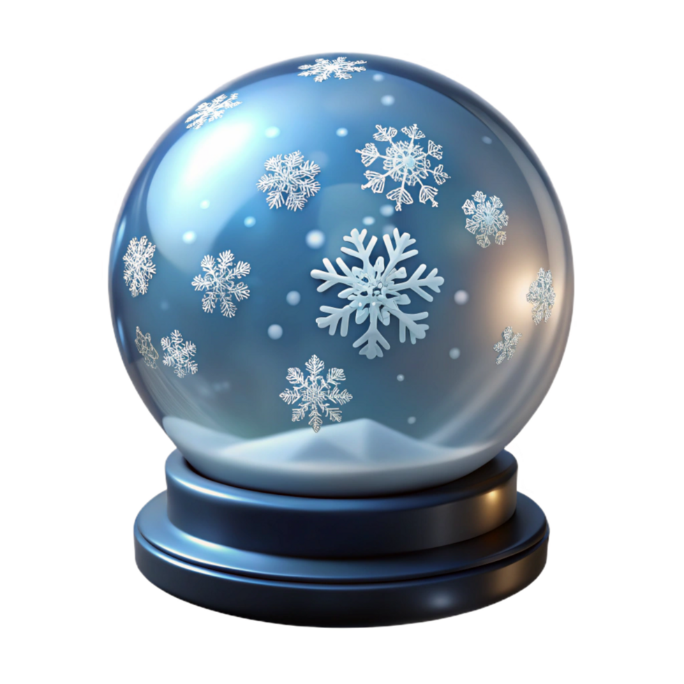 3D Snow Globe Winter Scene Illustration png