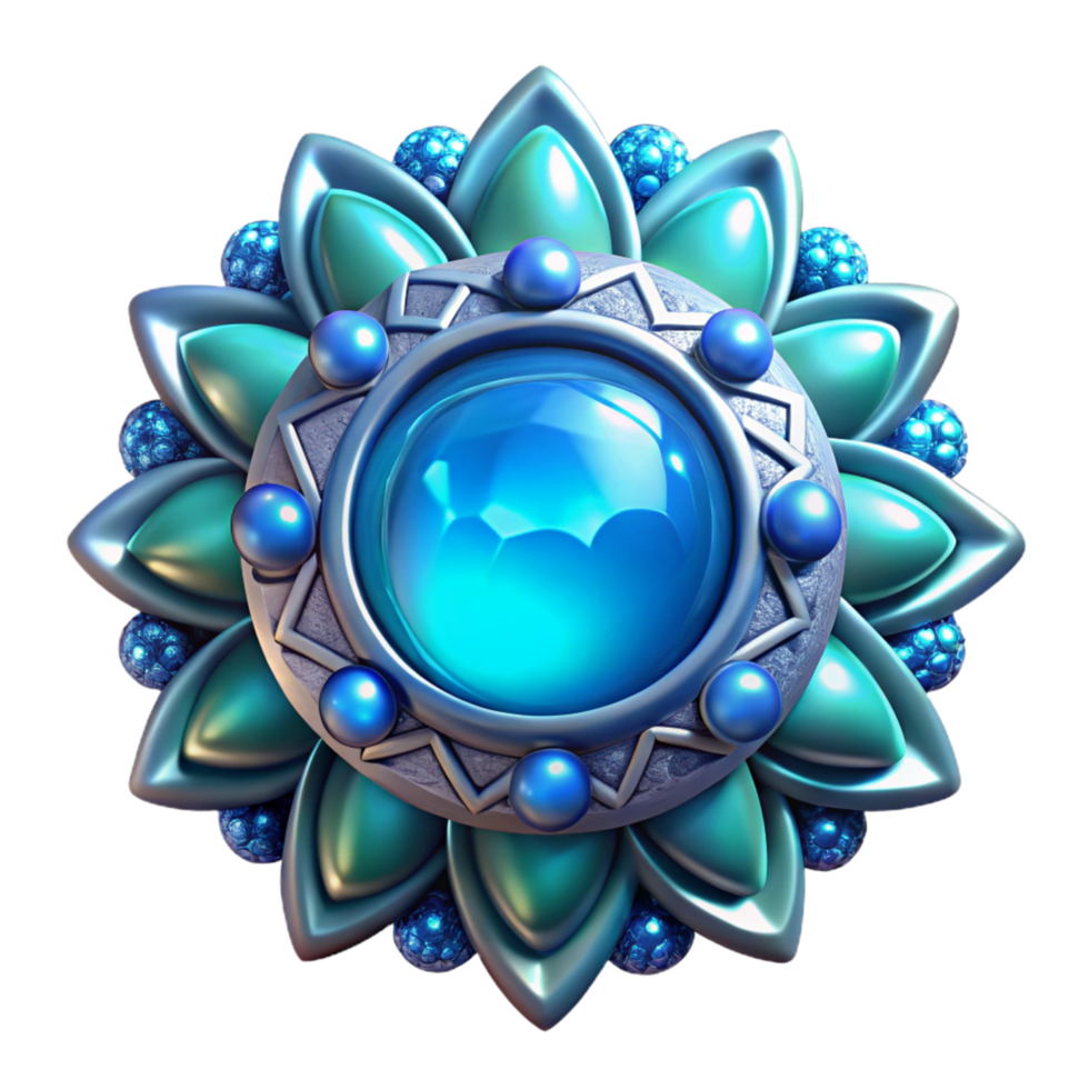 3D Jewel Flower Ornament png
