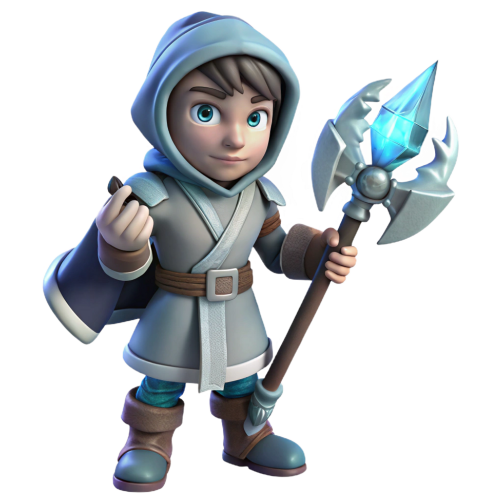 Fantasy Boy Wizard 3D Render png