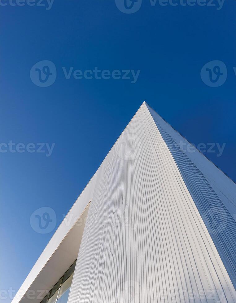 Minimalist White Building with Clear Sky in the Background photo