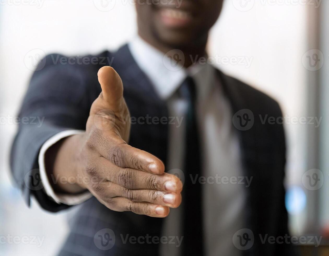 Close-Up Trust Businessman Extends Hand for a Good Deal photo