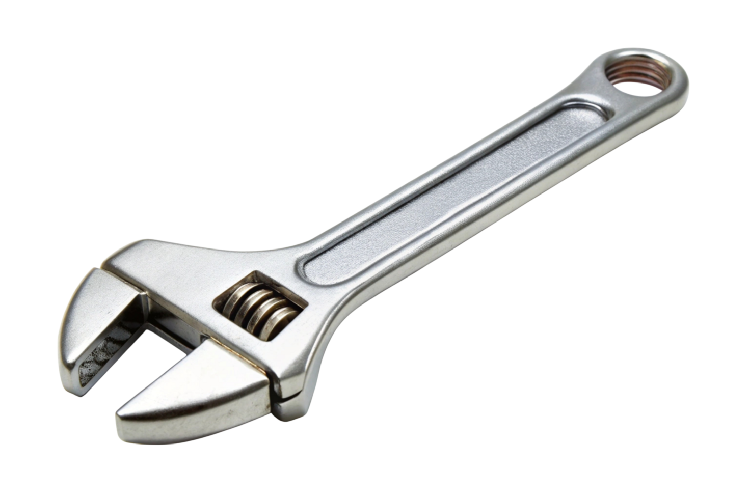 Professional adjustable wrench on a clean transparent background, featuring a durable metallic design and adjustable jaws, used in industrial work png