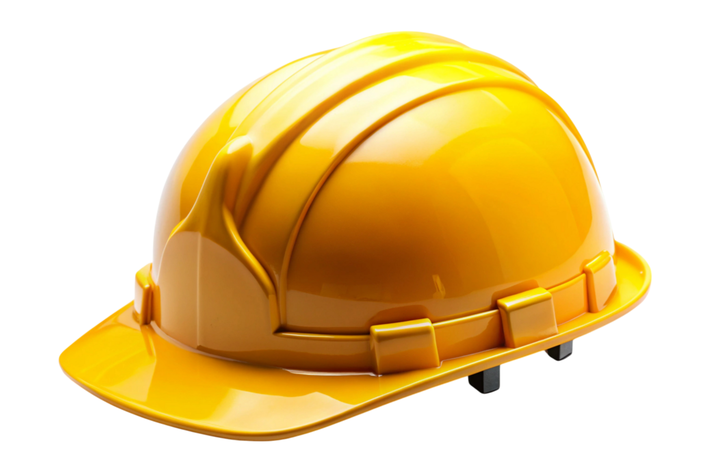 Bright orange protective hard hat, designed for workplace safety and industrial use, showcased against a transparent background png