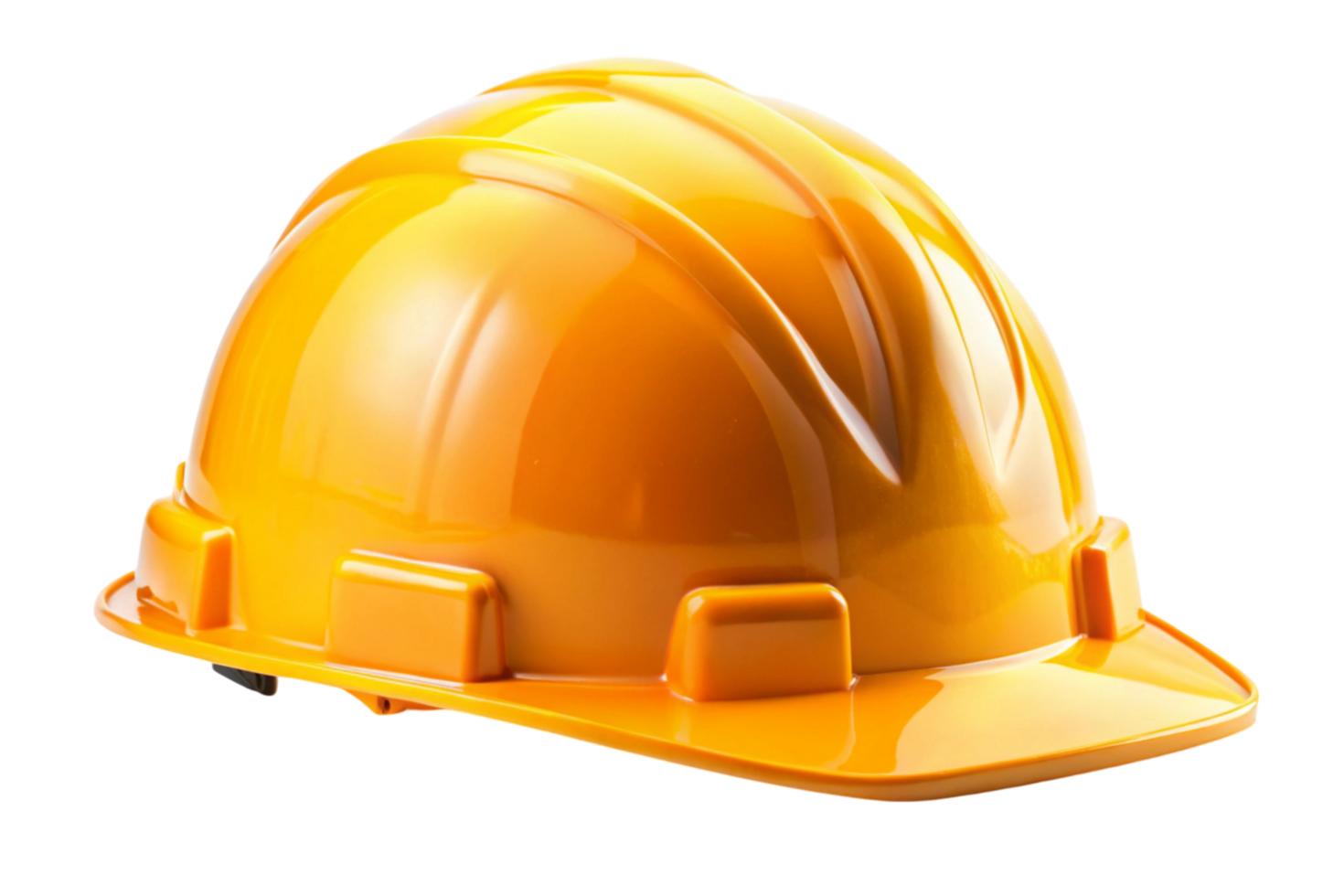 Yellow hard hat for construction safety, isolated on a clean transparent background, highlighting its professional design png
