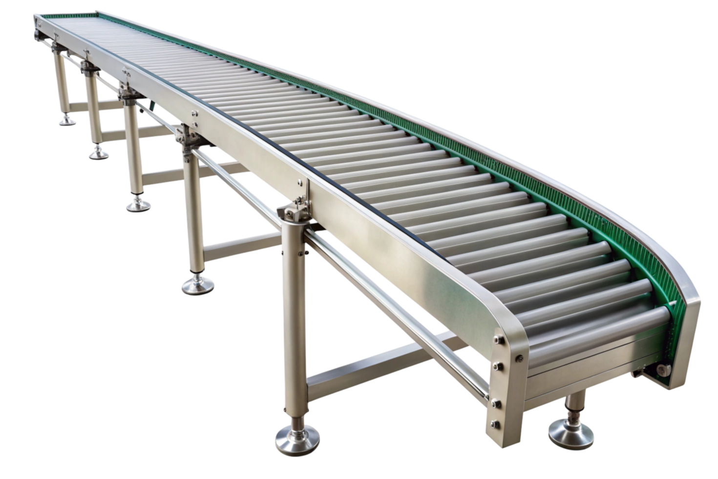 High quality conveyor belt system with adjustable legs and durable construction for factories and production lines png