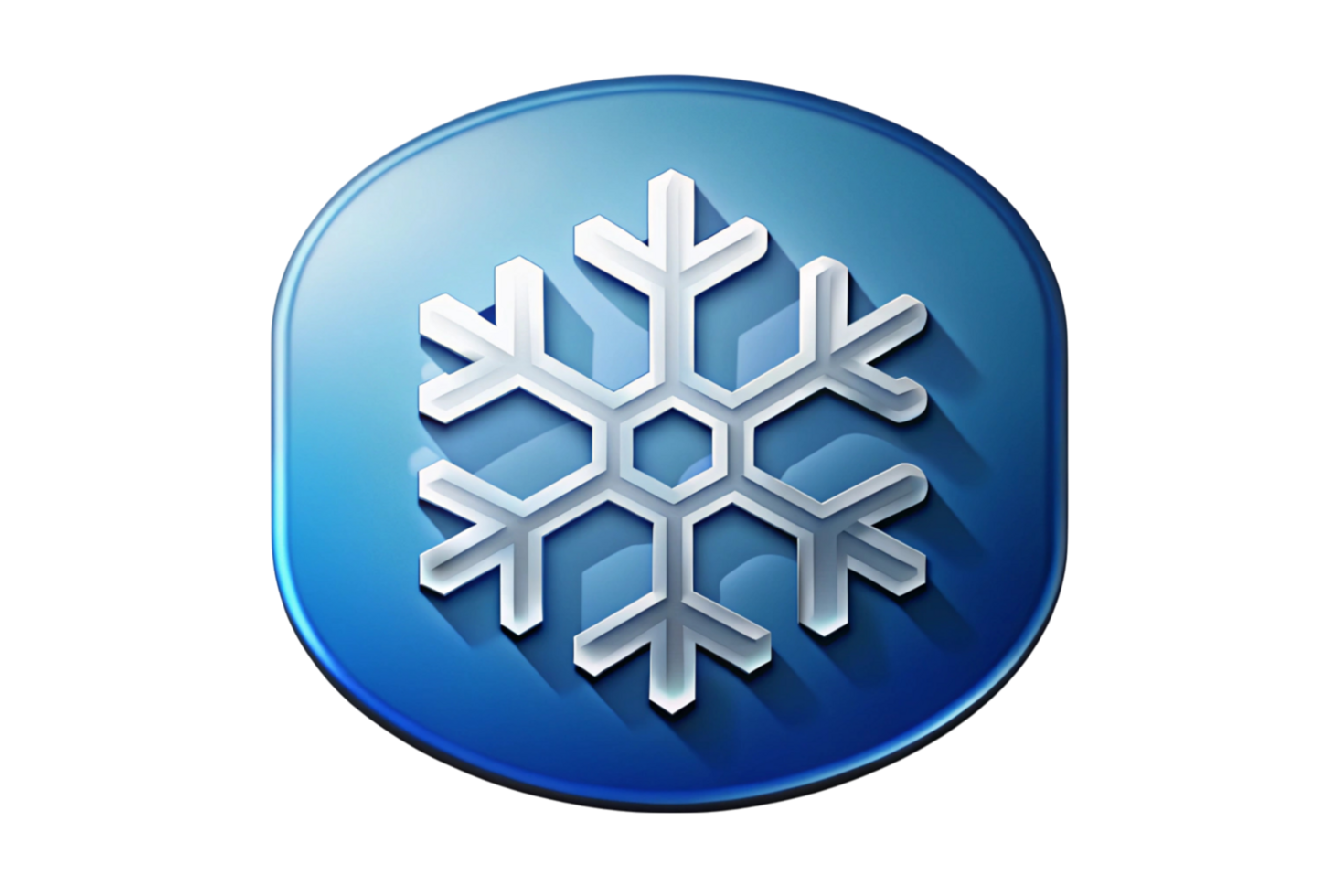 Stylish snowflake symbol in a modern 3D design, ideal for cold weather concepts, winter branding, and creative digital decorations. png