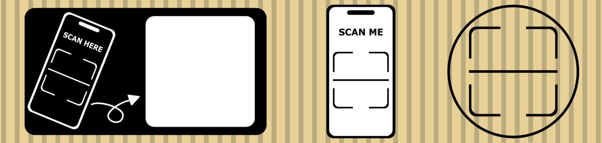 Set of QR code. Scan QR code icon. Qr code scan template for smartphone to pay. vector