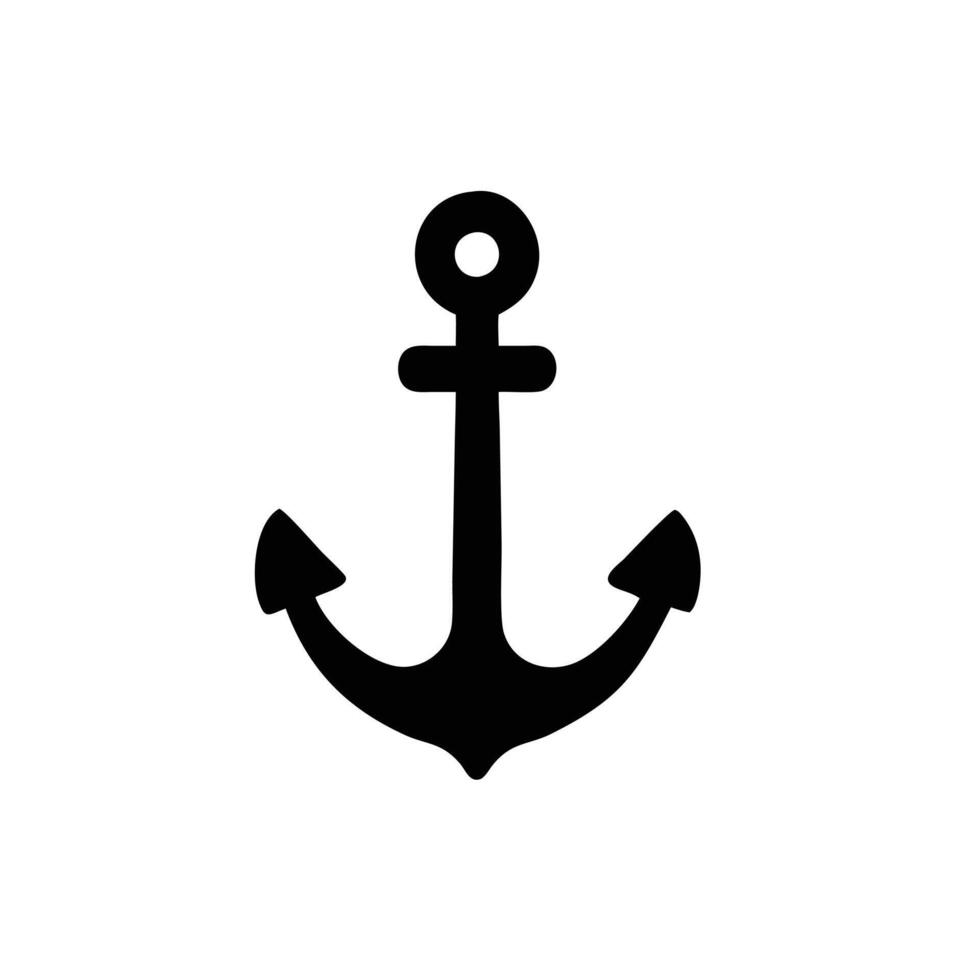 Black anchor silhouette vector