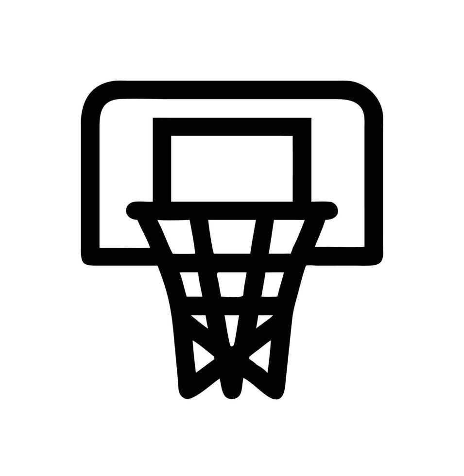 A basketball ring silhouette icon white background vector