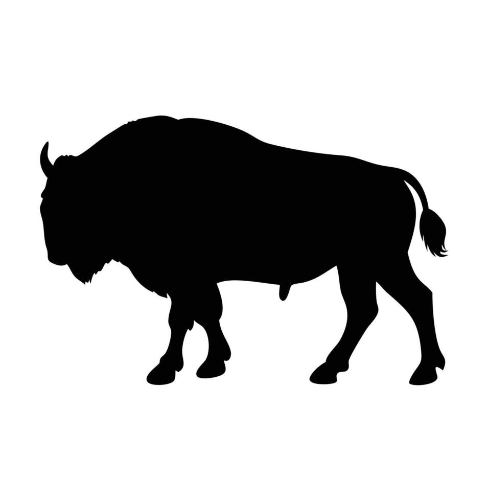 A bison bull silhouette vector
