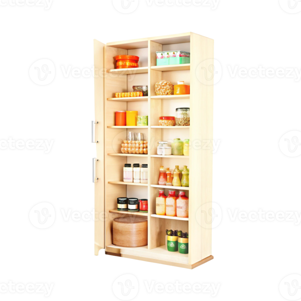 Tall Pantry Cabinet Stocked with Essentials png