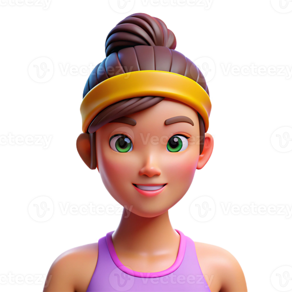 Active Woman in Sportswear with Headband png
