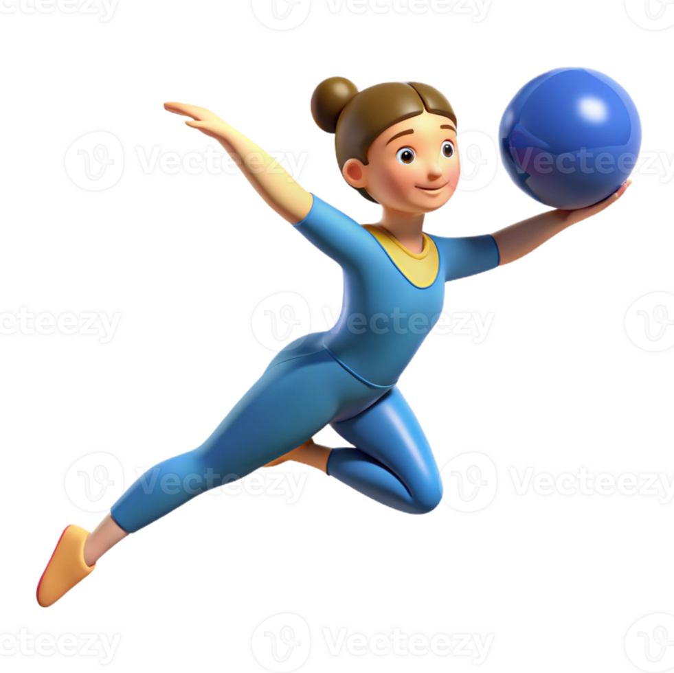 Artistic gymnastics pose with dynamic movement png