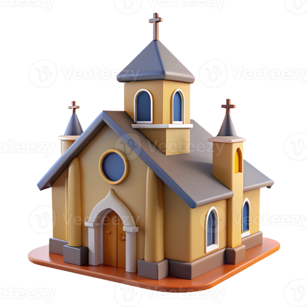 3d miniatura de un tradicional Iglesia png