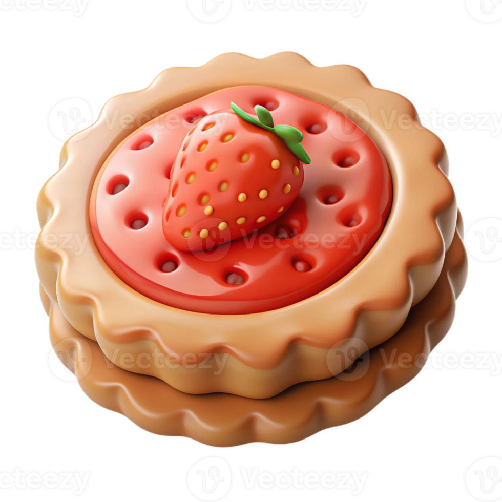 Decorative dessert cookie with fruit detail png