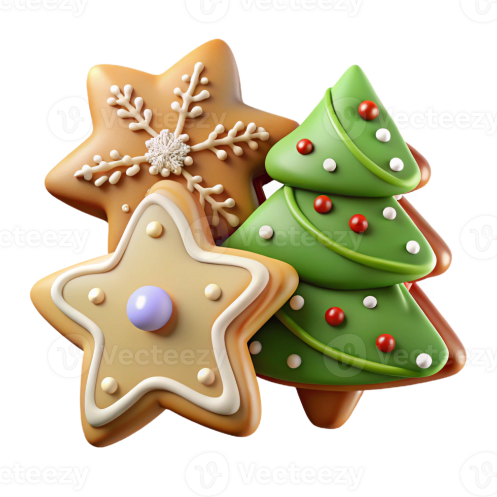 Delicious Christmas cookies with icing png