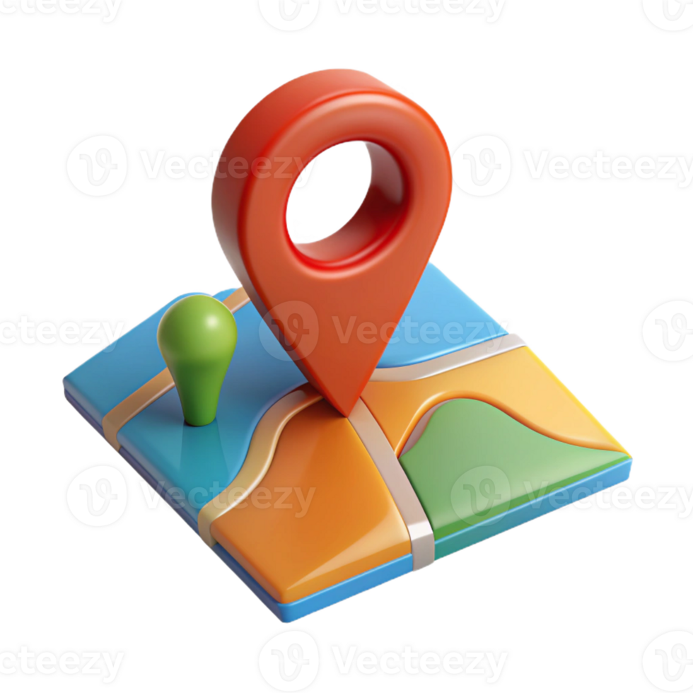 Navigation-themed map with pinpoint marker png