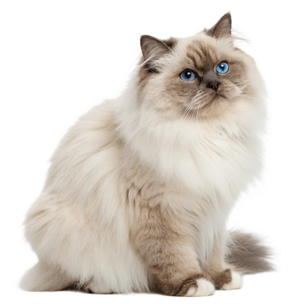 Himalayan cat feline portrait studio setting clean environment side view elegant appearance png