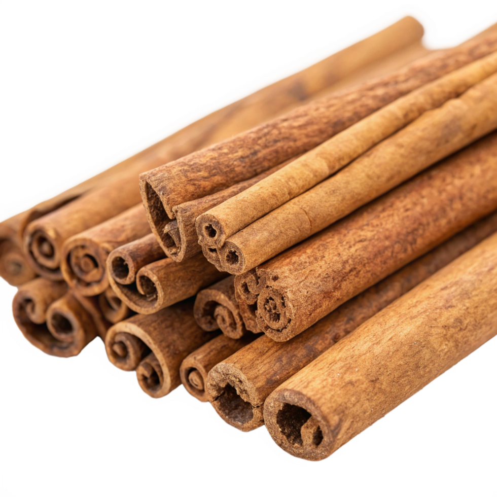 Cinnamon sticks food photography simple composition clean environment close-up view png