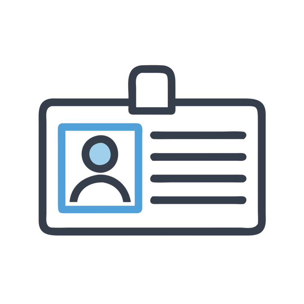 Identification card display office environment document type professional setting close-up view personal verification png