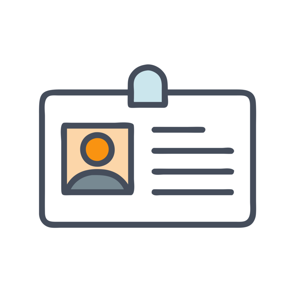 Identity card creation event office document type professional environment close-up view personal identification png