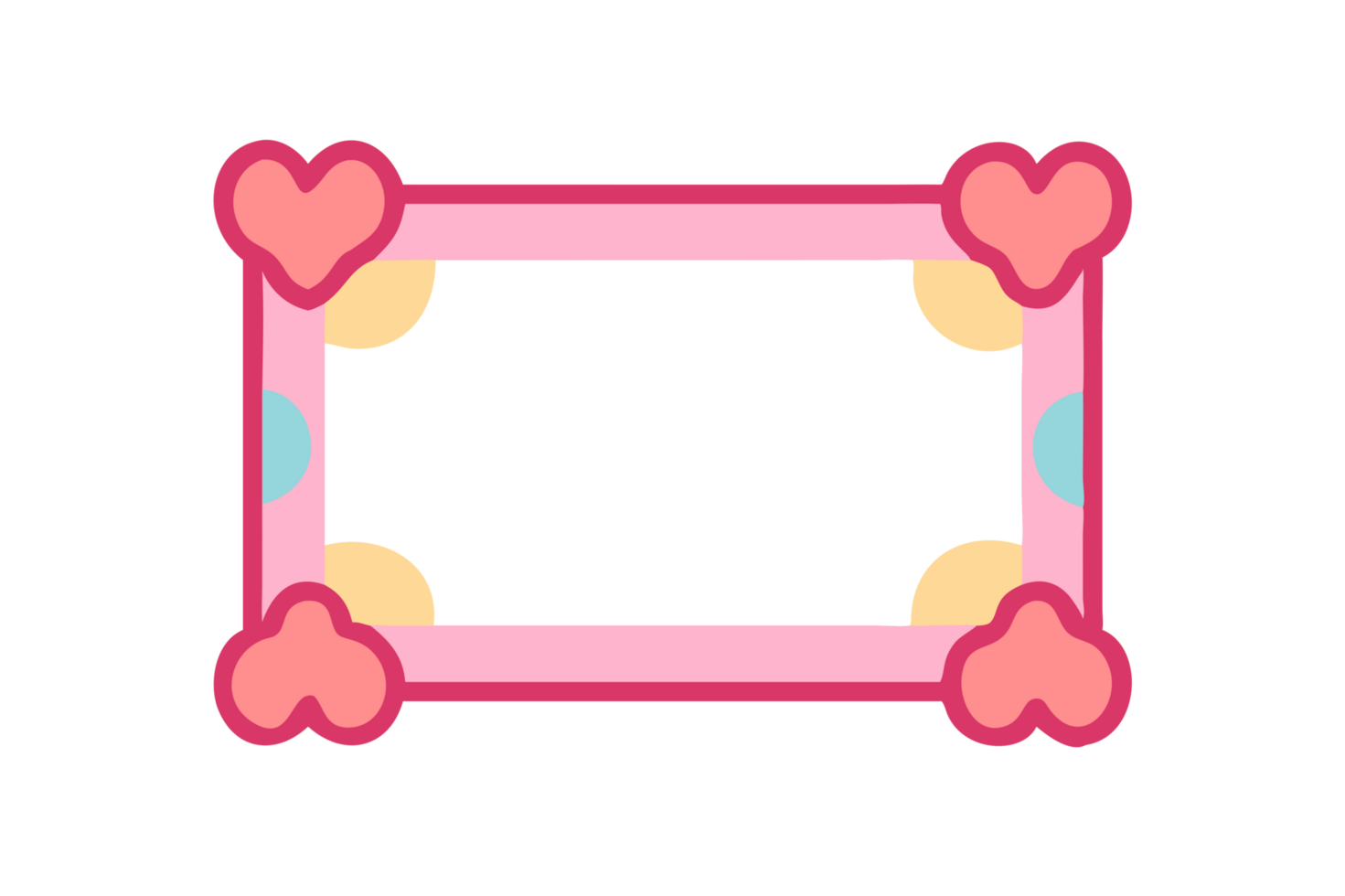 Cute decorative frame with hearts and dots digital design graphic art playful environment creative viewpoint png