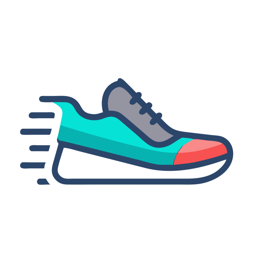 Sporty sneaker icon representing running shoes digital art modern environment minimalist viewpoint fitness concept png