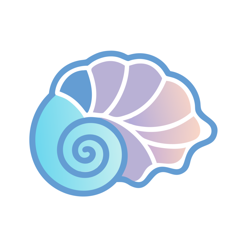 Seashell icon spiral design coastal art digital illustration ocean environment aesthetic viewpoint coastal concept png