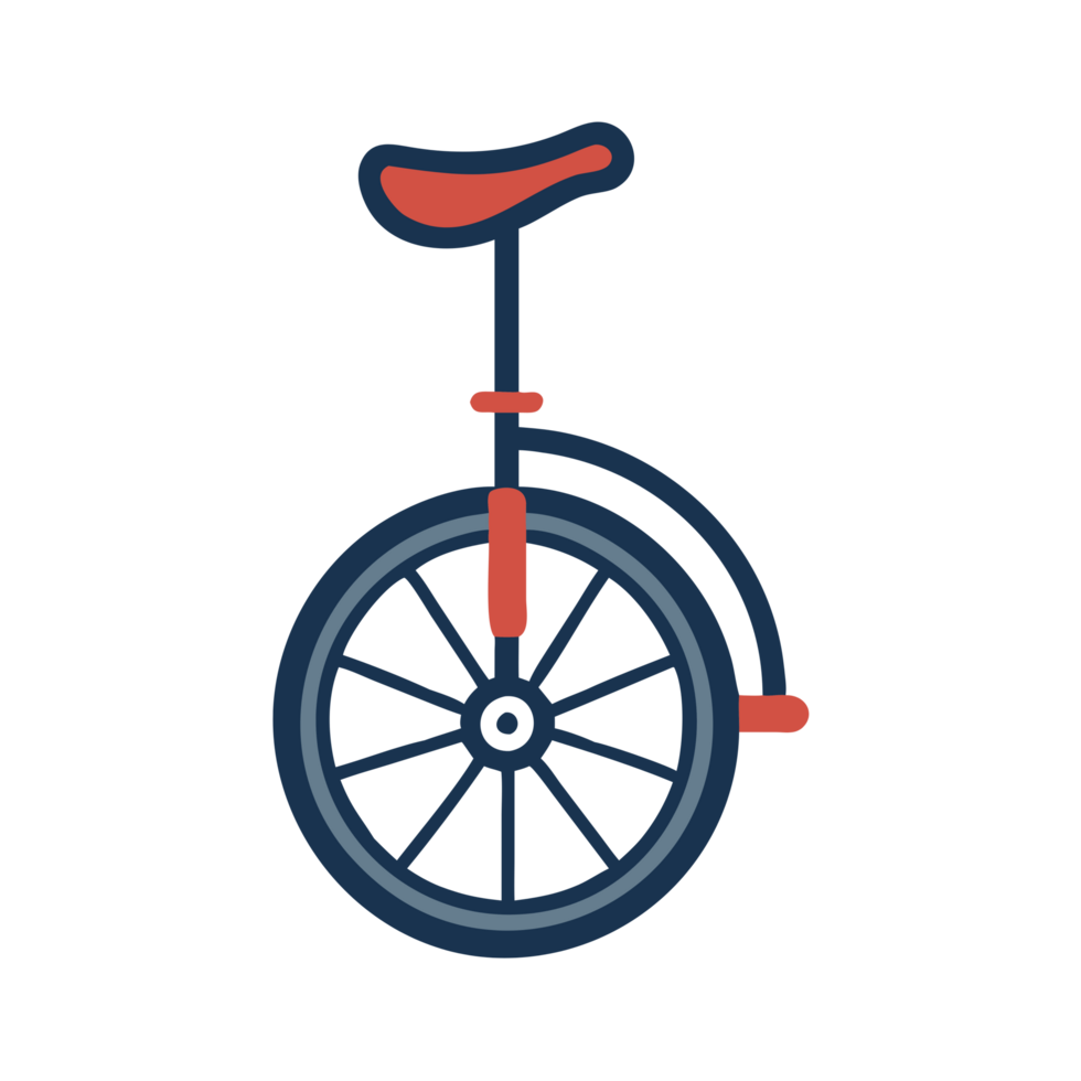 Classic unicycle action urban park graphic illustration vibrant environment side view sport and recreation png