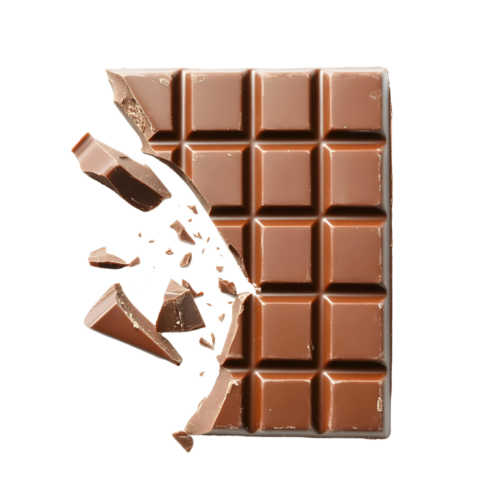 Broken chocolate bar, perfect for a snack png