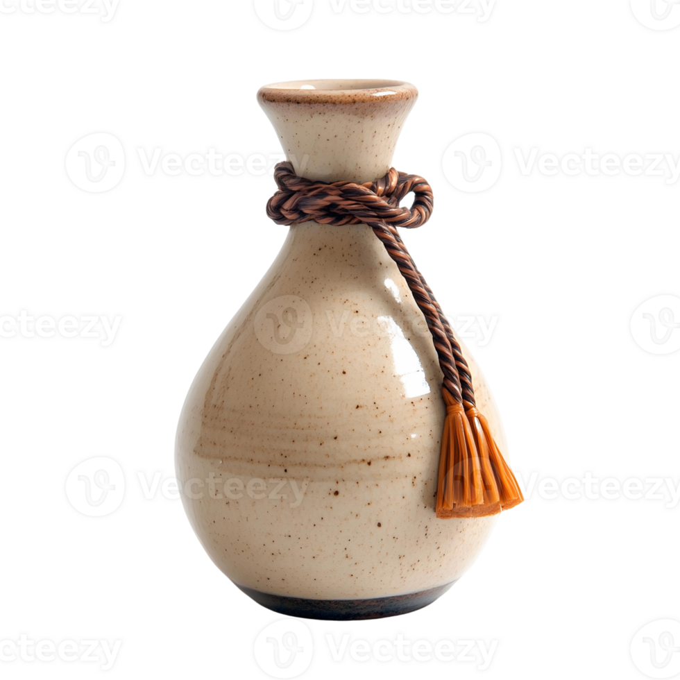 Bottle of authentic Japanese sake rice wine png