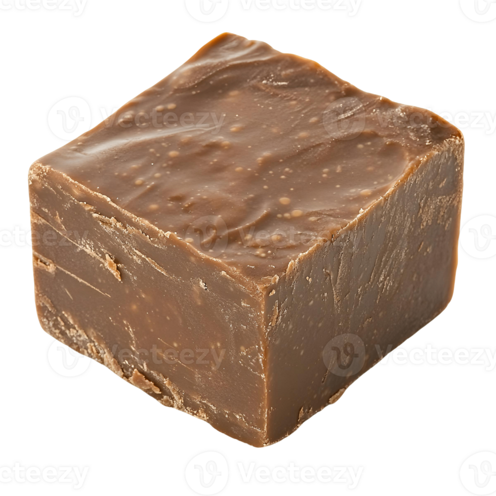 Brown block of chocolate with a white background png