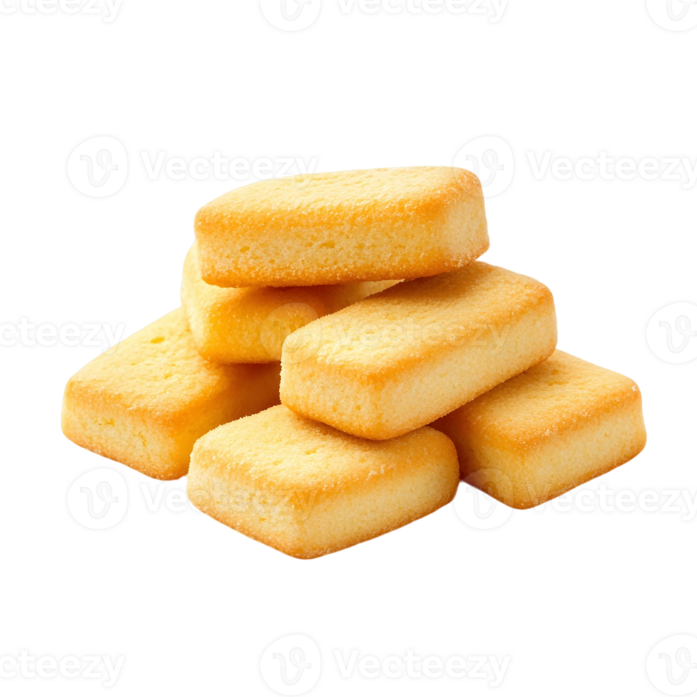 Stack of tasty yellow cookies png