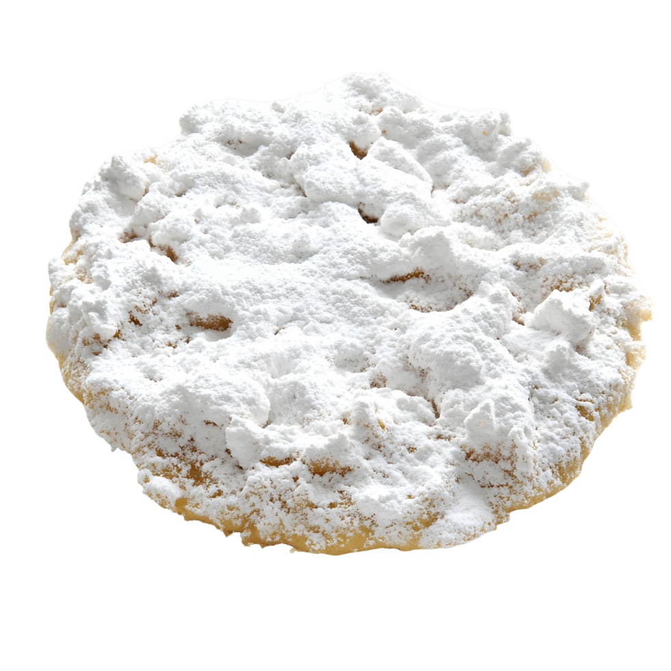 White pastry with powdered sugar png