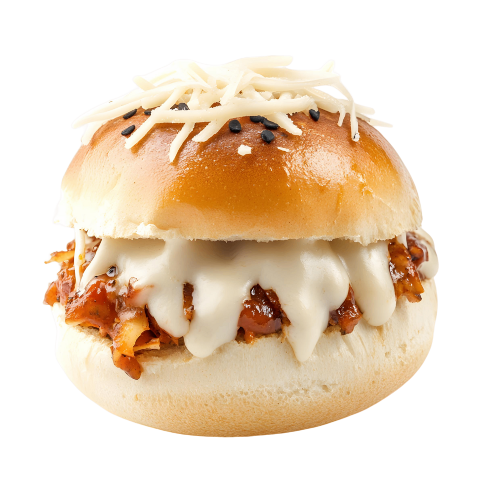 Sandwich with cheese and black pepper on top png