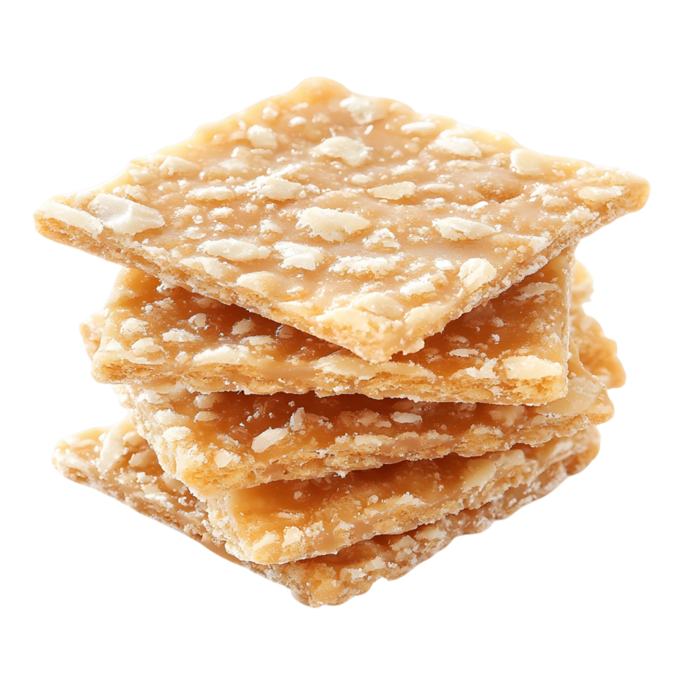 Stack of crackers with a white and brown color png
