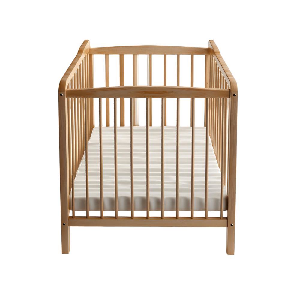 de madera cuna con un blanco sábana en eso png