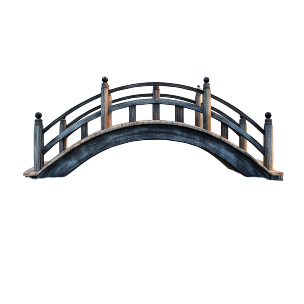 Wooden Arch Bridge on Transparent Background png