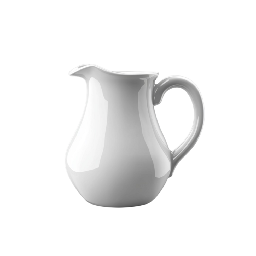 White Ceramic Pitcher with Handle png