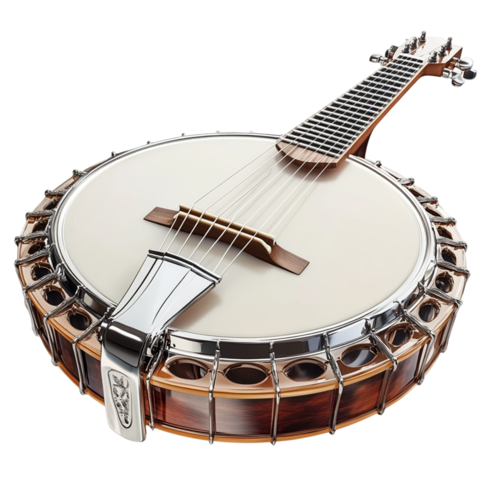 Wooden Banjo with Strings png