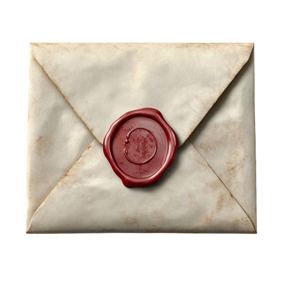 Envelope with Red Wax Seal png